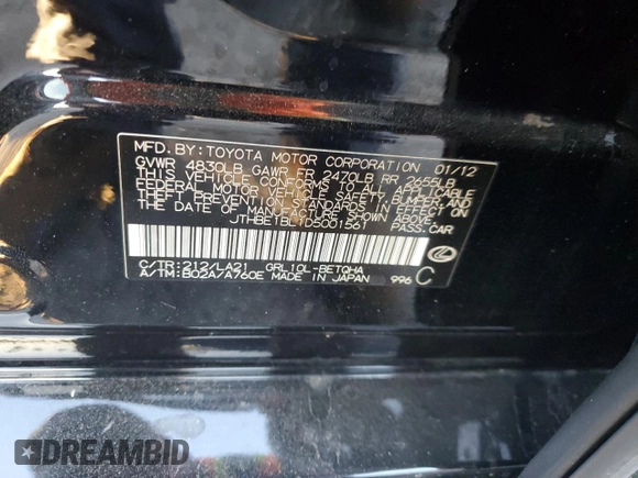 2013 Lexus GS 350 z VIN JTHBE1BL1D5001561, wystawiony jako Copart lot #41536115 z przebiegiem 146 953 mil mil oraz Szkody całkowita. Historia ofert i sprzedaży dostępna na DreamBid. Obrazek 14.