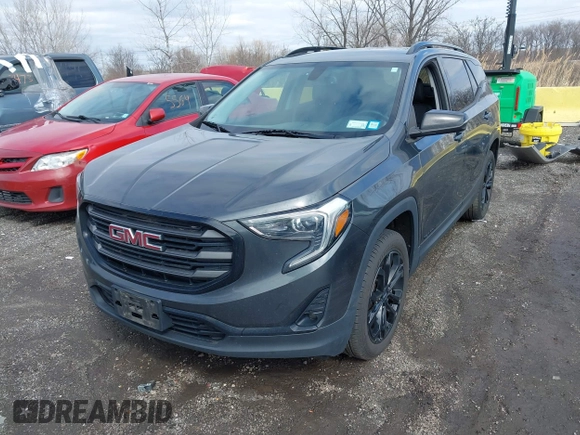 2019 GMC Terrain SLT with VIN 3GKALVEV3KL362850, listed as a IAAI auction lot 41711712 with 114,573 mi miles. Bid and sale history available at carsss.com. Image 2.