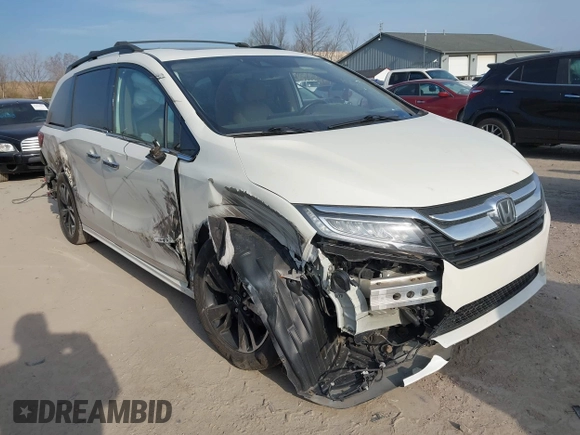 2019 Honda Odyssey Elite with VIN 5FNRL6H90KB019835, listed as a IAAI auction lot 42054752 with 110,659 mi miles and . Bid and sale history available at DreamBid. Image 1.