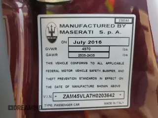 2017 Maserati GranTurismo Sport with VIN ZAM45VLA7H0203642, listed as a Copart auction lot 44748684 with 25,510 mi miles. Bid and sale history available at carsss.com. Image 12.