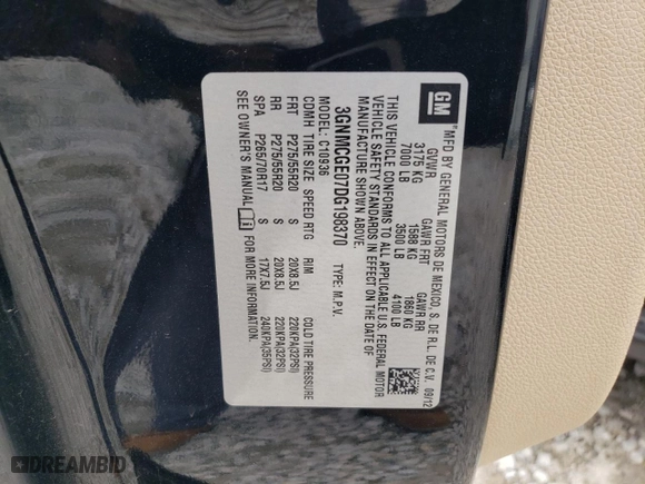 2013 Chevrolet Avalanche LTZ with VIN 3GNMCGE07DG198370, listed as a Copart auction lot 43990185 with 125,944 mi miles and Salvage Title. Bid and sale history available at carsss.com. Image 12.