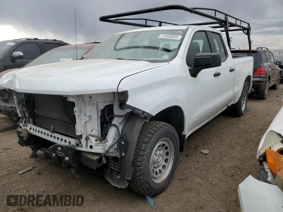 2020 Chevrolet Silverado 1500 Work Truck with VIN 1GCRWAEH7LZ259501, listed as a Copart auction lot 41835655 with 57,525 mi miles and Salvage Title. Bid and sale history available at DreamBid. Image 1.