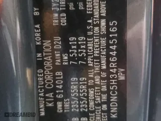 2024 Kia Carnival EX with VIN KNDNC5H34R6445165, listed as a Copart auction lot 49506815 with 15,426 mi miles and Salvage Title. Bid and sale history available at carsss.com. Image 13.