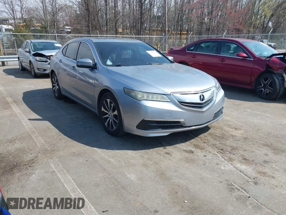 2015 Acura TLX with VIN 19UUB1F31FA017235, listed as a IAAI auction lot 41810472 with 130,762 mi miles. Bid and sale history available at carsss.com. Image 1.