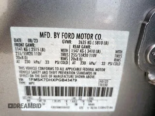 2023 Ford Explorer XLT с VIN 1FMSK7DHXPGB43479, выставлен на аукционе Copart как лот 56606365 с пробегом 10 270 миль миль и Чистый • Clean title. История ставок и продаж доступна на DreamBid. Изображение 13.