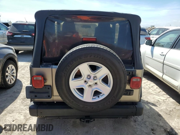 2006 Jeep Wrangler SE with VIN 1J4FA29166P705362, listed as a Copart auction lot 75252654 with 0 mi miles and Salvage Title. Bid and sale history available at carsss.com. Image 6.
