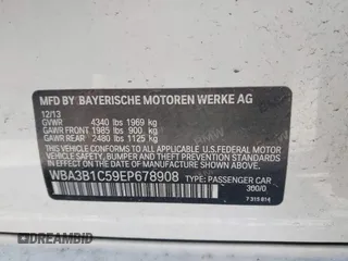 2014 BMW 3 Series 320i with VIN WBA3B1C59EP678908, listed as a IAAI auction lot 41774738 with 143,975 mi miles. Bid and sale history available at carsss.com. Image 9.