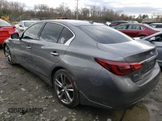 2019 Infiniti Q50 Luxe with VIN JN1EV7AR5KM591227, listed as a Copart auction lot 48151375 with 62,781 mi miles and Salvage Title. Bid and sale history available at DreamBid. Image 2.