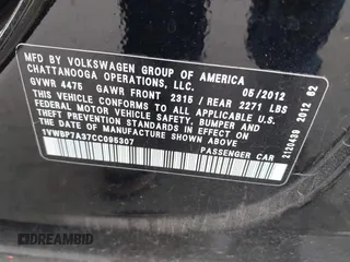 2012 Volkswagen Passat SE с VIN 1VWBP7A37CC095307, выставлен на аукционе IAAI как лот 42123857 с пробегом 140 041 миль миль и . История ставок и продаж доступна на DreamBid. Изображение 9.