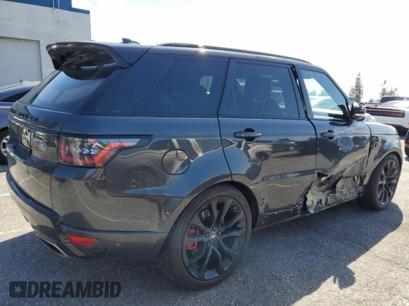 2022 Land Rover Range Rover Sport HST with VIN SALWS2RU8NA207459, listed as a Copart auction lot 49181275 with 29,877 mi miles and Salvage title. Bid and sale history available at DreamBid. Image 3.