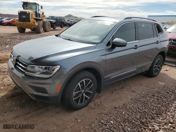 2021 Volkswagen Tiguan SE with VIN 3VV3B7AX0MM128450, listed as a Copart auction lot 48904475 with 36,049 mi miles and Salvage Title. Bid and sale history available at carsss.com. Image 1.