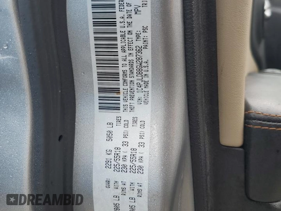 2016 Jeep Cherokee Limited z VIN 1C4PJLDB8GW287362, wystawiony jako Copart lot #55619875 z przebiegiem 147 021 mil mil oraz Nie do naprawy • Non repairable. Historia ofert i sprzedaży dostępna na DreamBid. Obrazek 13.