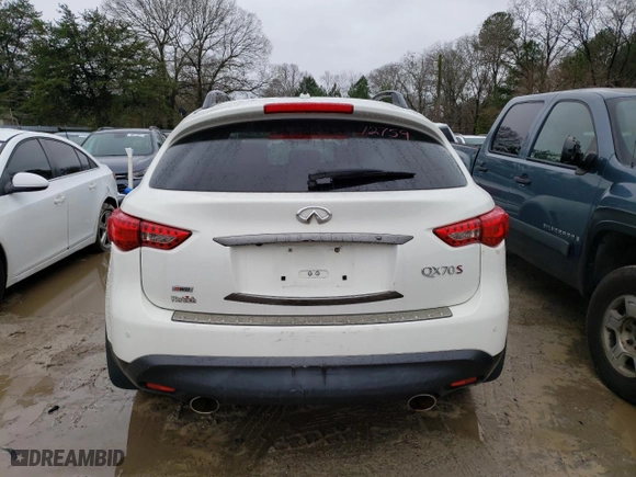 2016 Infiniti QX70 with VIN JN8CS1MW4GM751198, listed as a Copart auction lot 81476843 with 74,221 mi miles. Bid and sale history available at carsss.com. Image 6.