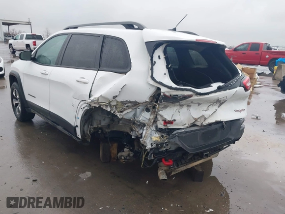 2015 Jeep Cherokee Trailhawk with VIN 1C4PJMBB1FW630519, listed as a IAAI auction lot 41605466 with 219,390 mi miles and . Bid and sale history available at carsss.com. Image 3.