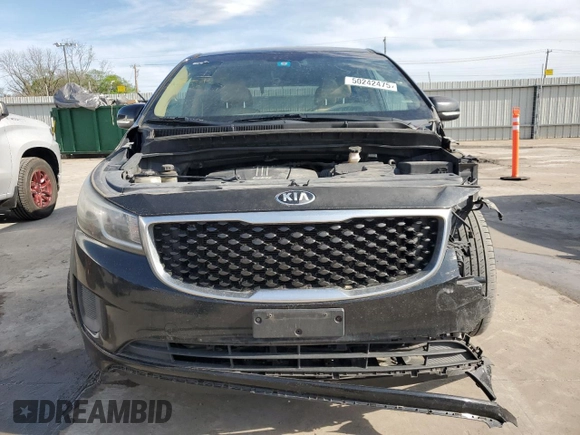 2016 Kia Sedona LX with VIN KNDMB5C16G6091943, listed as a Copart auction lot 50242475 with 182,678 mi miles and Salvage Title. Bid and sale history available at DreamBid. Image 5.