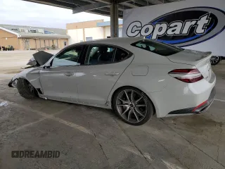 2025 Genesis G70 2.5T with VIN KMTG34SC6SU150874, listed as a Copart auction lot 54582345 with 9,410 mi miles and Salvage title. Bid and sale history available at DreamBid. Image 2.