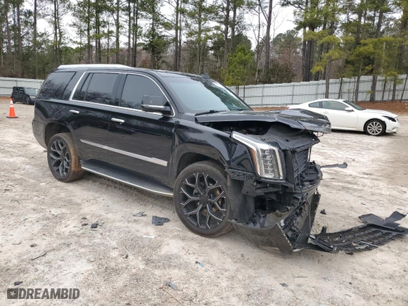 2019 Cadillac Escalade Luxury with VIN 1GYS4BKJ6KR273693, listed as a Copart auction lot 48101575 with 96,150 mi miles and Salvage Title. Bid and sale history available at carsss.com. Image 4.