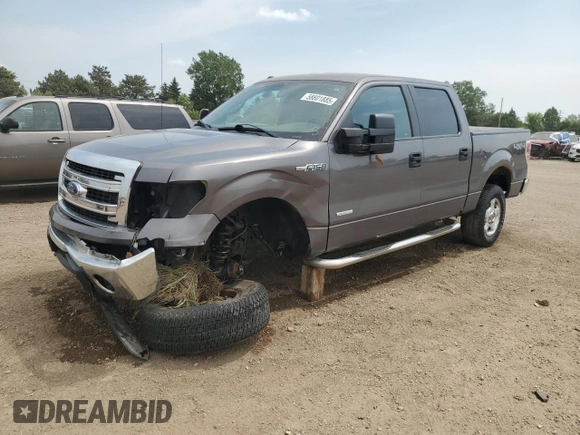 2013 Ford F-150 XL with VIN 1FTFW1ET1DKF57964, listed as a Copart auction lot 58801885 with 176,584 mi miles and Salvage title. Bid and sale history available at DreamBid. Image 1.