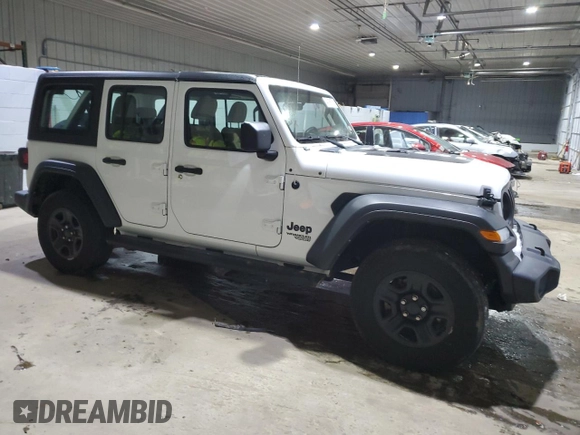 2021 Jeep Wrangler Unlimited Sport with VIN 1C4HJXDG4MW821718, listed as a Copart auction lot 41956755 with 30,615 mi miles and Salvage title. Bid and sale history available at DreamBid. Image 4.