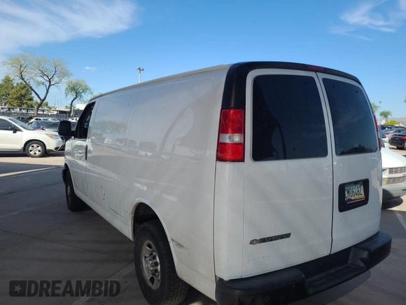 2019 Chevrolet Express Cargo with VIN 1GCWGAFG2K1328176, listed as a IAAI auction lot 42621284 with 97,123 mi miles and . Bid and sale history available at DreamBid. Image 1.