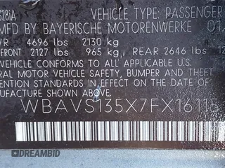 2007 BMW 3 Series 328i z VIN WBAVS135X7FX16115, wystawiony jako IAAI lot #41996754 z przebiegiem 113 749 mil mil oraz . Historia ofert i sprzedaży dostępna na DreamBid. Obrazek 9.