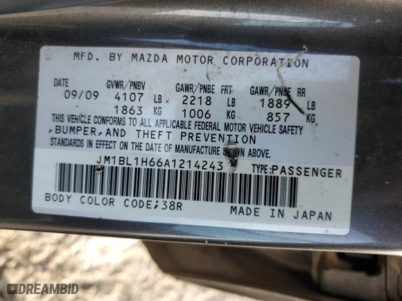 2010 Mazda Mazda3 s Sport with VIN JM1BL1H66A1214243, listed as a Copart auction lot 45507185 with 184,897 mi miles and Salvage Title. Bid and sale history available at carsss.com. Image 13.