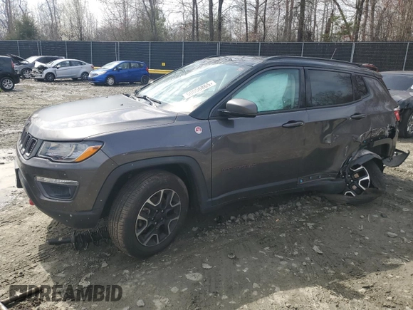 2021 Jeep Compass Trailhawk with VIN 3C4NJDDB7MT602800, listed as a Copart auction lot 50056865 with 68,794 mi miles and Salvage title. Bid and sale history available at DreamBid. Image 1.