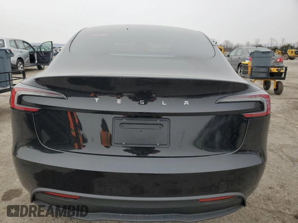 2025 Tesla Model 3 Long Range with VIN 5YJ3E1EA0SF890851, listed as a Copart auction lot 88960465 with 755 mi miles and Salvage Title. Bid and sale history available at DreamBid. Image 6.