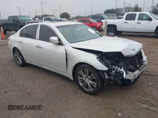 2010 Hyundai Genesis with VIN KMHGC4DEXAU093599, listed as a IAAI auction lot 41454858 with 1 mi miles. Bid and sale history available at carsss.com. Image 1.