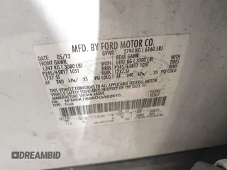 2013 Ford Explorer with VIN 1FM5K7B89DGA62615, listed as a IAAI auction lot 42618444 with 171,517 mi miles and . Bid and sale history available at DreamBid. Image 9.