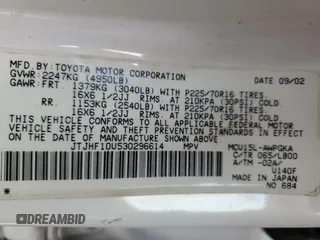 2003 Lexus RX 300 z VIN JTJHF10U530296614, wystawiony jako Copart lot #58736025 z przebiegiem 215 031 mil mil oraz Szkoda całkowita • Salvage title. Historia ofert i sprzedaży dostępna na DreamBid. Obrazek 13.