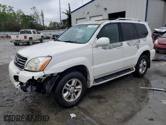 2005 Lexus GX with VIN JTJBT20X850068687, listed as a Copart auction lot 51453805 with 182,838 mi miles and Salvage Title. Bid and sale history available at carsss.com. Image 1.