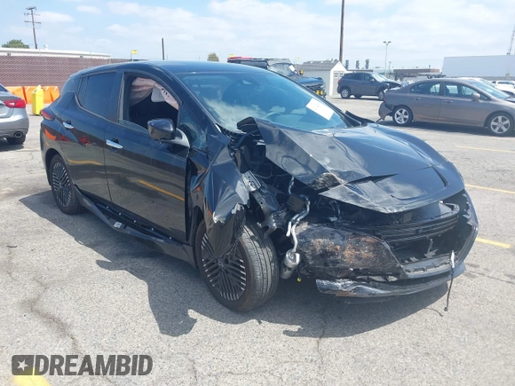 2024 Nissan LEAF SV Plus with VIN 1N4CZ1CV7PC562041, listed as a IAAI auction lot 42142283 with 8,580 mi miles and . Bid and sale history available at DreamBid. Image 1.