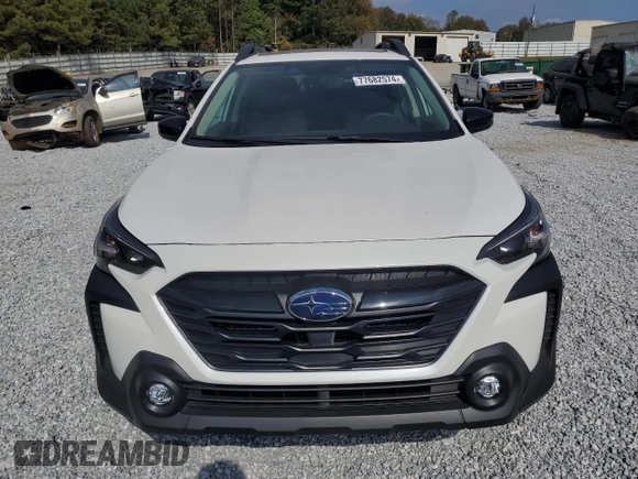 2025 Subaru Outback Onyx Edition with VIN 4S4BTALCXS3136483, listed as a Copart auction lot 77682574 with 1,085 mi miles and Salvage Title. Bid and sale history available at carsss.com. Image 5.