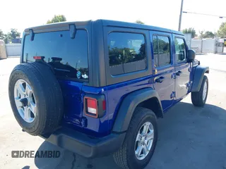 2018 Jeep Wrangler Unlimited Sport z VIN 1C4HJXDGXJW189321, wystawiony jako IAAI lot #42532856 z przebiegiem 46 559 mil mil oraz . Historia ofert i sprzedaży dostępna na DreamBid. Obrazek 4.