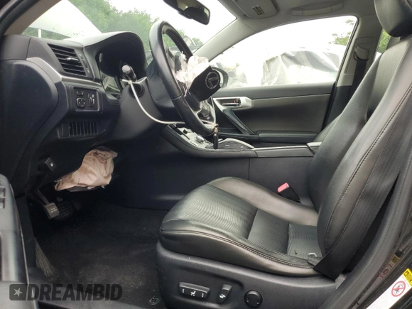 2012 Lexus CT 200h with VIN JTHKD5BH5C2112989, listed as a Copart auction lot 58613295 with Not provided miles and Salvage title. Bid and sale history available at DreamBid. Image 7.