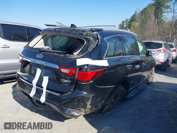 2017 Infiniti QX60 with VIN 5N1DL0MM7HC549108, listed as a IAAI auction lot 41863262 with 90,626 mi miles and . Bid and sale history available at DreamBid. Image 4.
