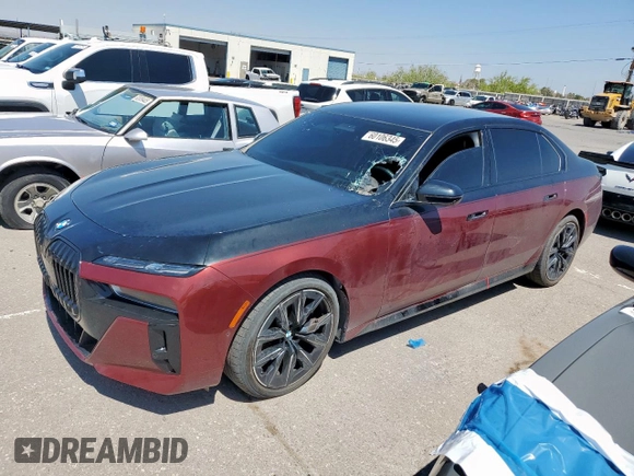 2023 BMW 7 Series 760i xDrive с VIN WBA33EJ09PCL98685, выставлен на аукционе Copart как лот 60106345 с пробегом 16 922 миль миль и Списание • Salvage title. История ставок и продаж доступна на DreamBid. Изображение 1.