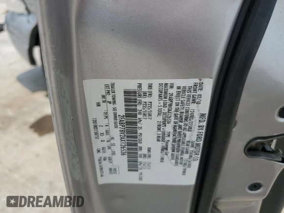 2010 Ford Police Interceptor with VIN 2FABP7BV2AX126536, listed as a Copart auction lot 60327535 with 138,759 mi miles and Salvage title. Bid and sale history available at DreamBid. Image 12.