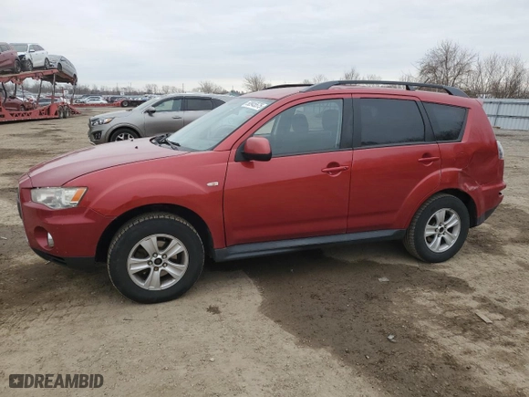 2011 Mitsubishi Outlander ES with VIN JA4AS2AW7BU608763, listed as a Copart auction lot 50945575 with 190,856 mi miles and Clean Title. Bid and sale history available at carsss.com. Image 1.