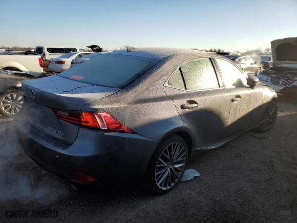 2015 Lexus IS 250 with VIN JTHCF1D20F5025701, listed as a Copart auction lot 42702885 with 53720 miles and Salvage Title. Bid and sale history available at carsss.com. Image 3.