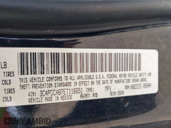 2014 Dodge Journey SE with VIN 3C4PDCAB7ET116651, listed as a IAAI auction lot 42762513 with 197,808 mi miles and . Bid and sale history available at DreamBid. Image 9.