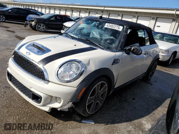 2011 MINI Convertible S z VIN WMWZP3C59BT249049, wystawiony jako Copart lot #43482275 z przebiegiem 148 283 mil mil oraz Szkoda całkowita • Salvage title. Historia ofert i sprzedaży dostępna na DreamBid. Obrazek 1.