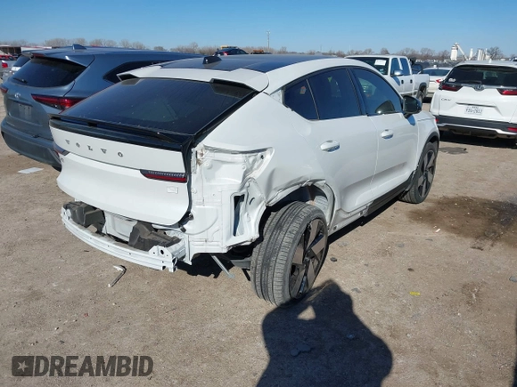 2023 Volvo C40 Ultimate with VIN YV4ED3GM0P2047030, listed as a IAAI auction lot 41343718 with 10,888 mi miles and . Bid and sale history available at DreamBid. Image 4.