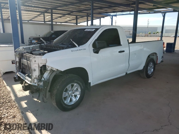 2021 Chevrolet Silverado 1500 Work Truck with VIN 3GCNWAEF4MG445317, listed as a Copart auction lot 50242685 with 92,760 mi miles and Salvage Title. Bid and sale history available at carsss.com. Image 1.