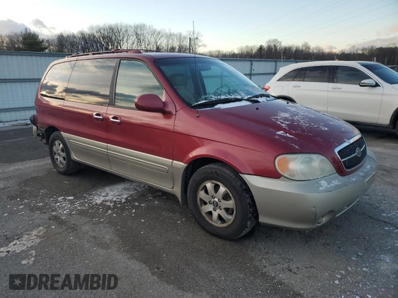2005 Kia Sedona LX with VIN KNDUP132656725025, listed as a Copart auction lot 41702915 with 158,114 mi miles and Salvage Title. Bid and sale history available at carsss.com. Image 4.