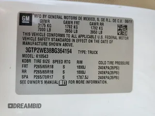 2011 GMC Sierra 1500 SLT с VIN 3GTP2WE38BG364194, выставлен на аукционе Copart как лот 56467305 с пробегом 216 595 миль миль и Чистый • Clean title. История ставок и продаж доступна на DreamBid. Изображение 12.