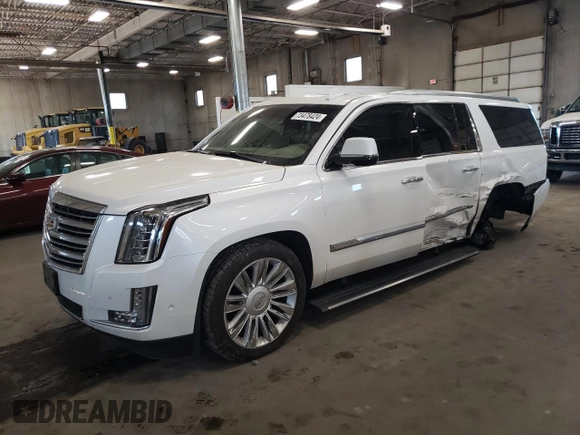2018 Cadillac Escalade ESV Platinum z VIN 1GYS4KKJ7JR120920, wystawiony jako Copart lot #73478424 z przebiegiem 130 860 mil mil oraz Szkoda całkowita • Salvage title. Historia ofert i sprzedaży dostępna na DreamBid. Obrazek 1.