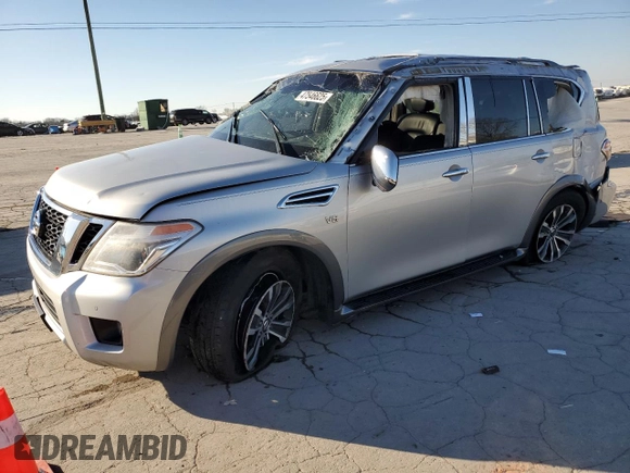 2017 Nissan Armada Platinum z VIN JN8AY2NDXH9010339, wystawiony jako Copart lot #47546625 z przebiegiem Nie podano mil oraz Szkoda całkowita • Salvage title. Historia ofert i sprzedaży dostępna na DreamBid. Obrazek 1.