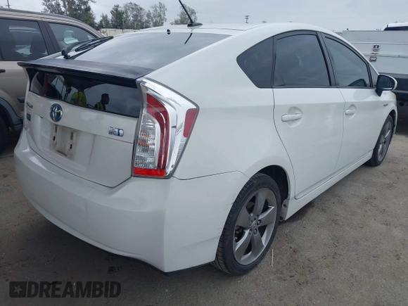 2013 Toyota Prius One with VIN JTDKN3DU0D5607615, listed as a IAAI auction lot 42049686 with 173,225 mi miles. Bid and sale history available at carsss.com. Image 4.